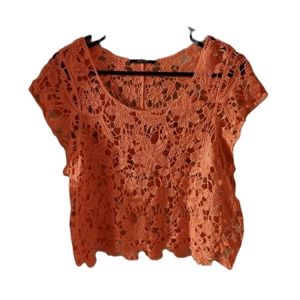 Delusive Coral Crochet Top Girls Size Large